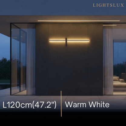 Modern Linear LED Wall Lamp – Black Solar & Sensor Light Outdoor