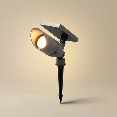 Irondale Modern Cylindrical Outdoor Ground Light – Black Metal/Glass for Garden