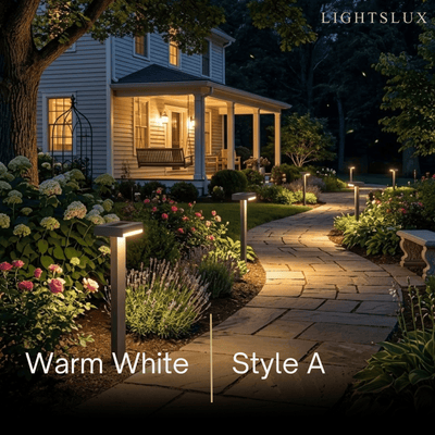 Stellar Minimalist Geometric Pathway Lamp – Black Metal Outdoor Light