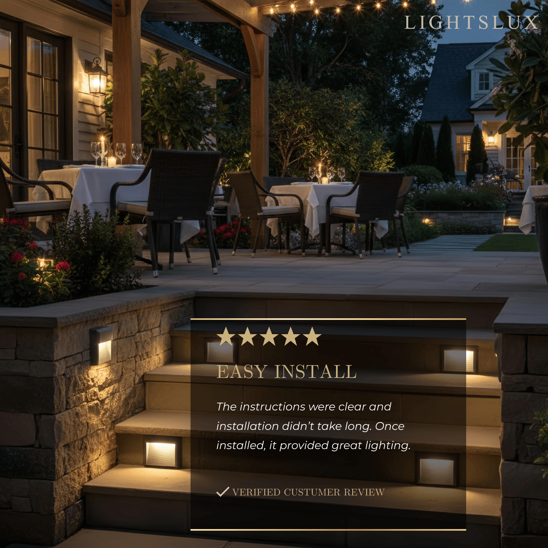 Irondale Modern Metal/Acrylic Outdoor Deck Step Lights - Black Round/Square Staircase