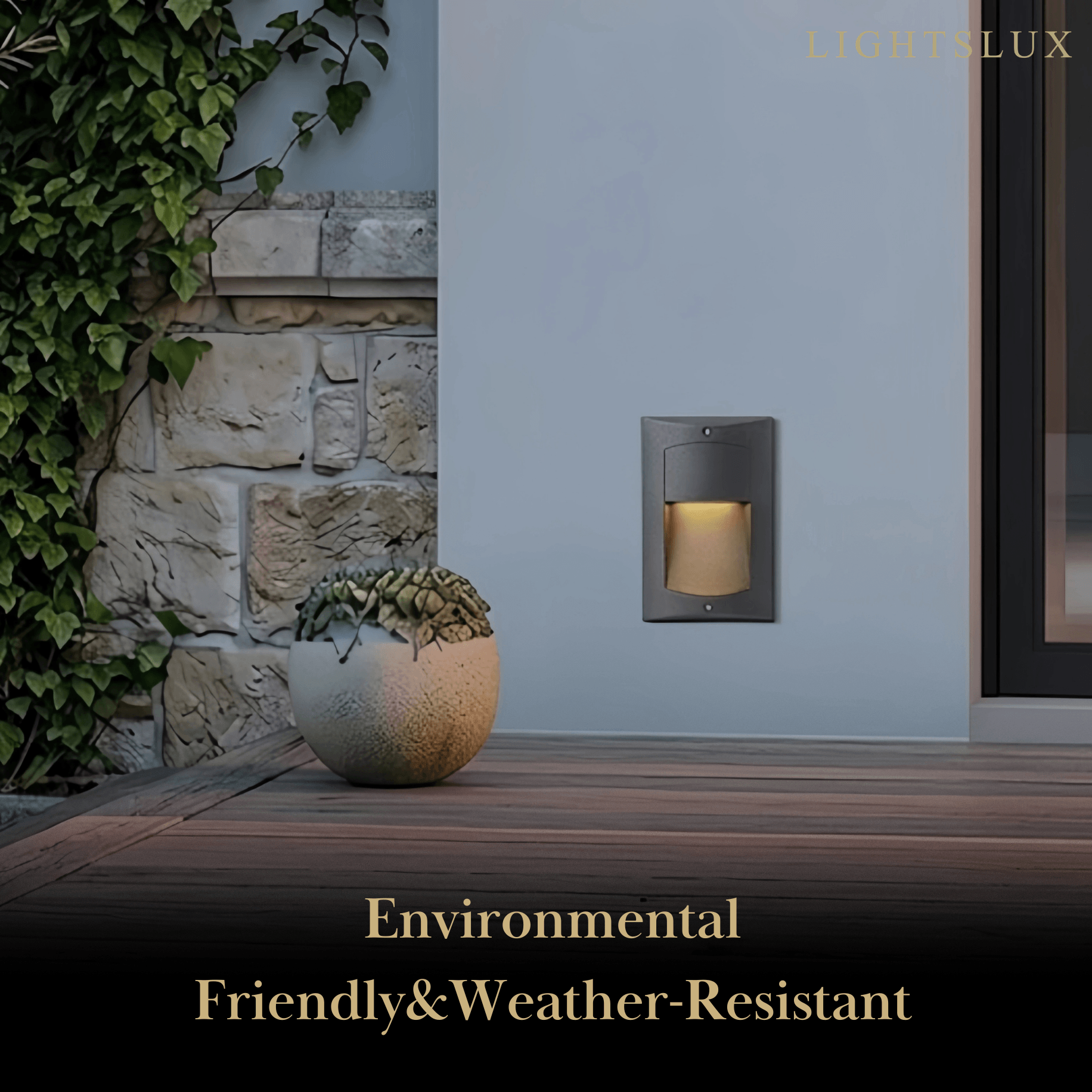 Modern Rectangular Outdoor Deck Step Light 