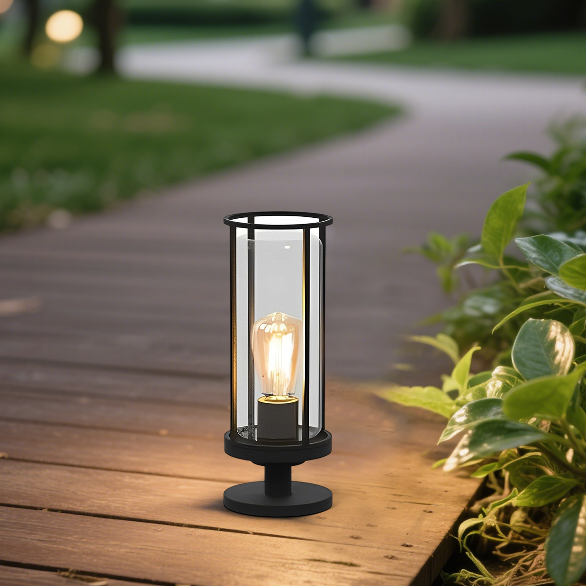 Vetro Modern Metal Outdoor Pillar Light/Pathway Light - Black