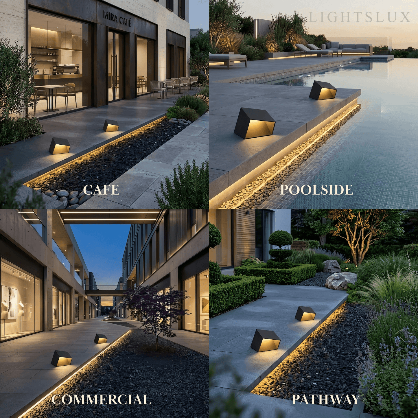 Modern Solar Pathway Lights - Black 