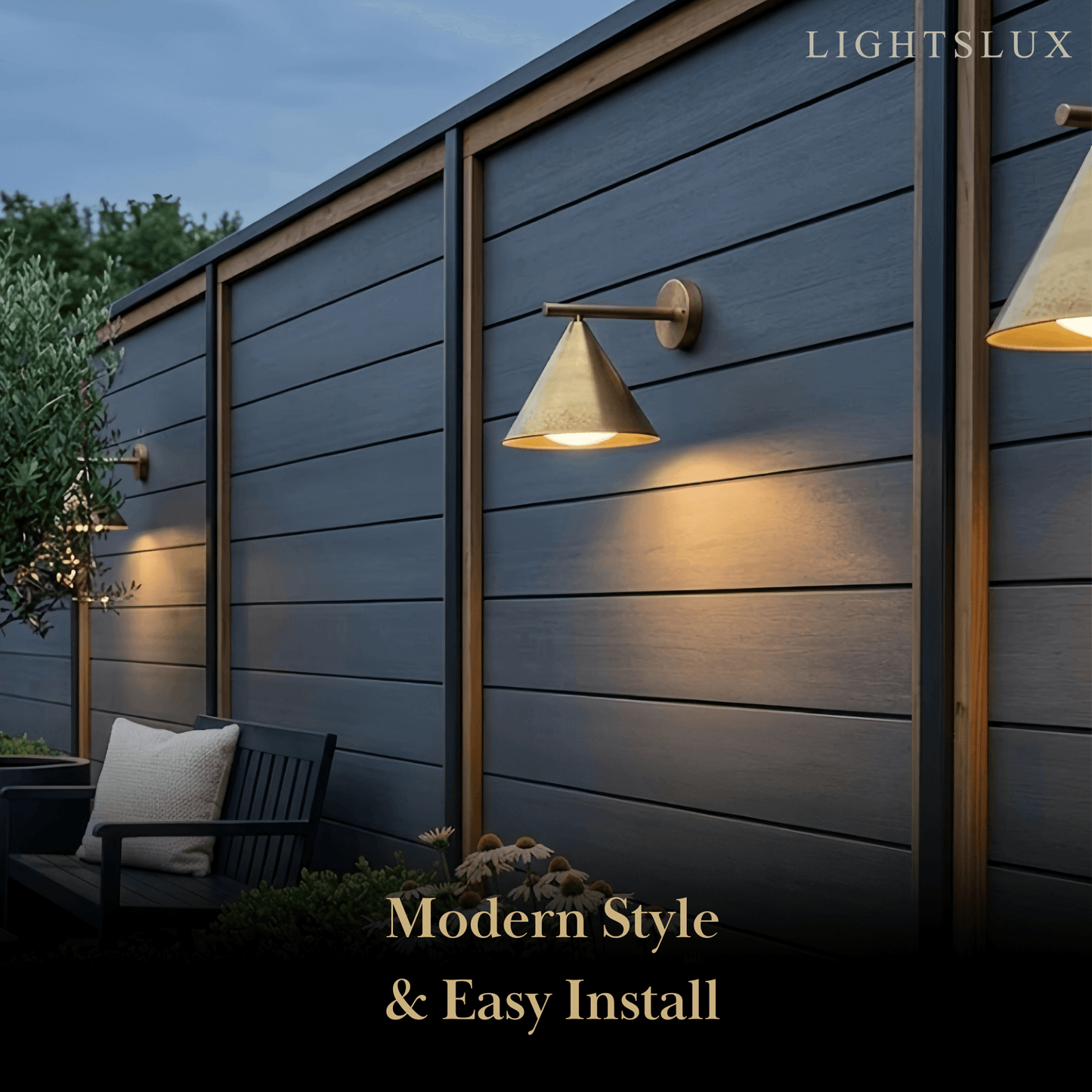 Irondale Minimalist Conical Outdoor Wall Lamp