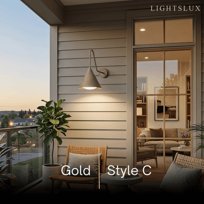 Irondale Minimalist Conical Outdoor Wall Lamp