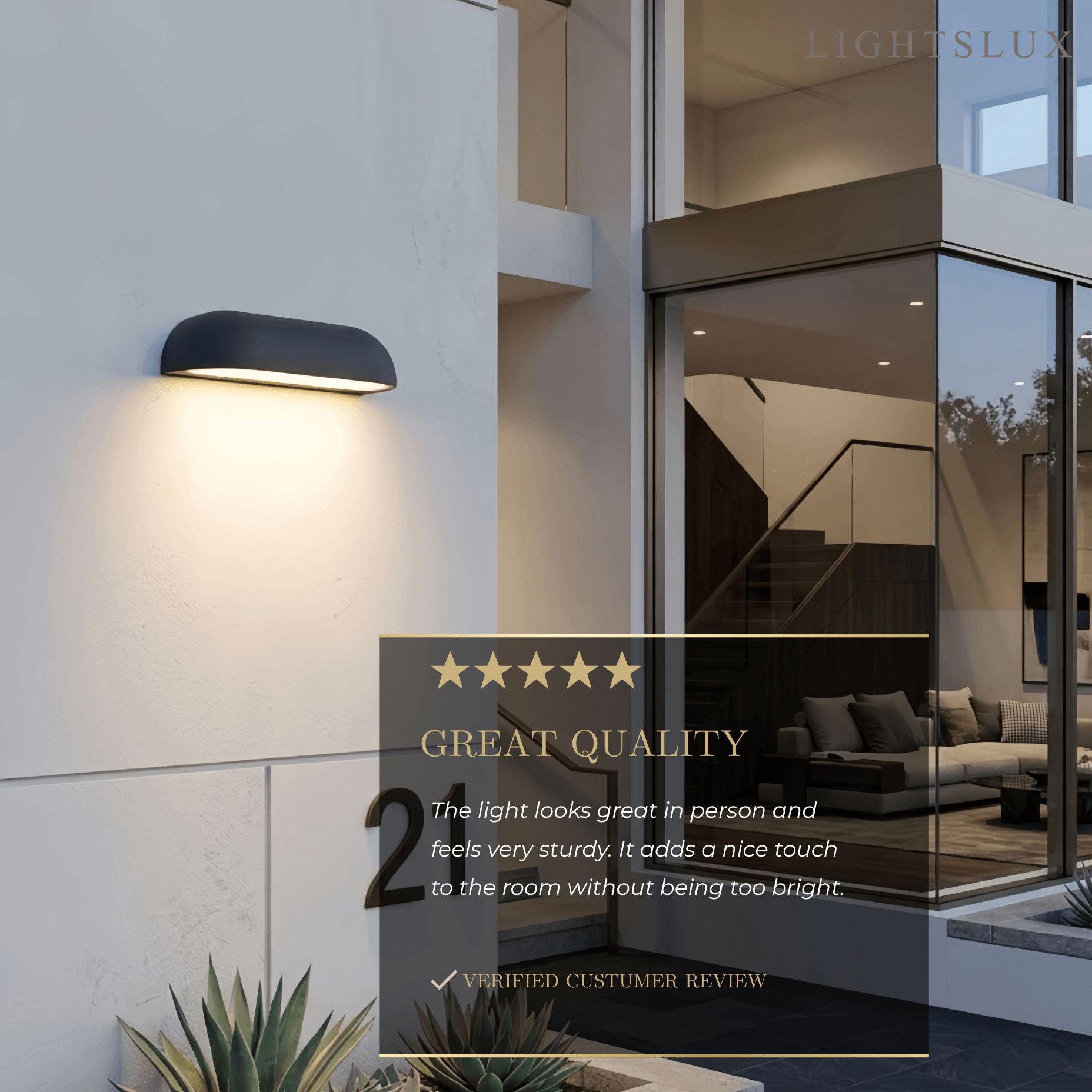 Arcato Modern Arched Outdoor Wall Lamp