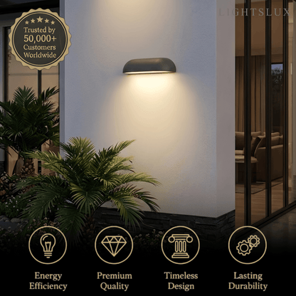 Arcato Modern Arched Outdoor Wall Lamp