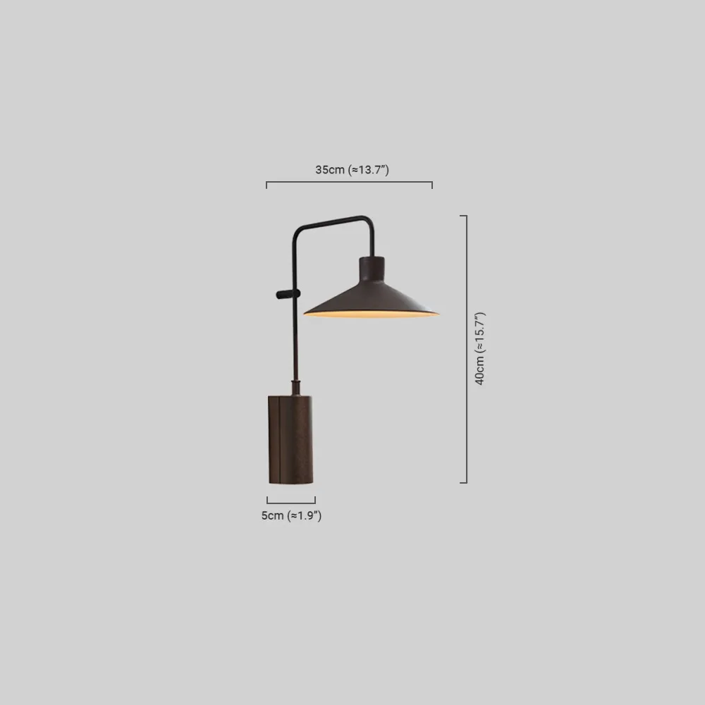 Irondale Industrial Metal Outdoor Wall Lamp - Dark Coffee Wide Cone