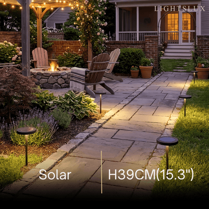 Irondale Minimalist Solar Pathway Light – Black Metal & Acrylic for Garden