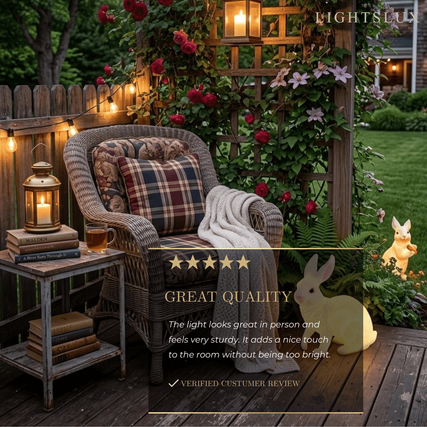 Easter Bunny Outdoor Light – Cute Sitting & Carrot Bunny Garden Lamp