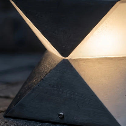 Modern Geometric Outdoor Floor Lamp – Black Meta&Glass for Garden/Patio