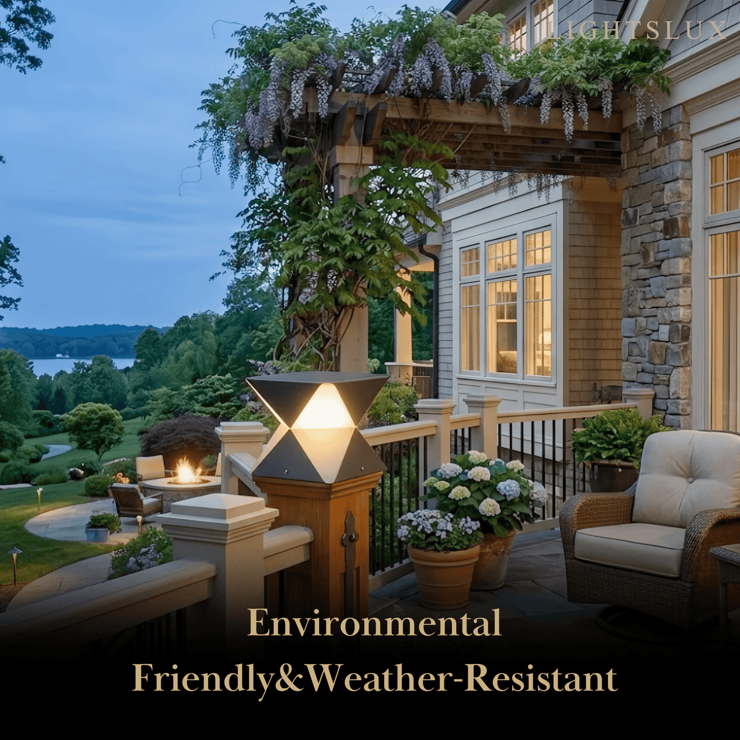 Modern Geometric Outdoor Floor Lamp 