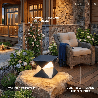 Modern Geometric Outdoor Floor Lamp 
