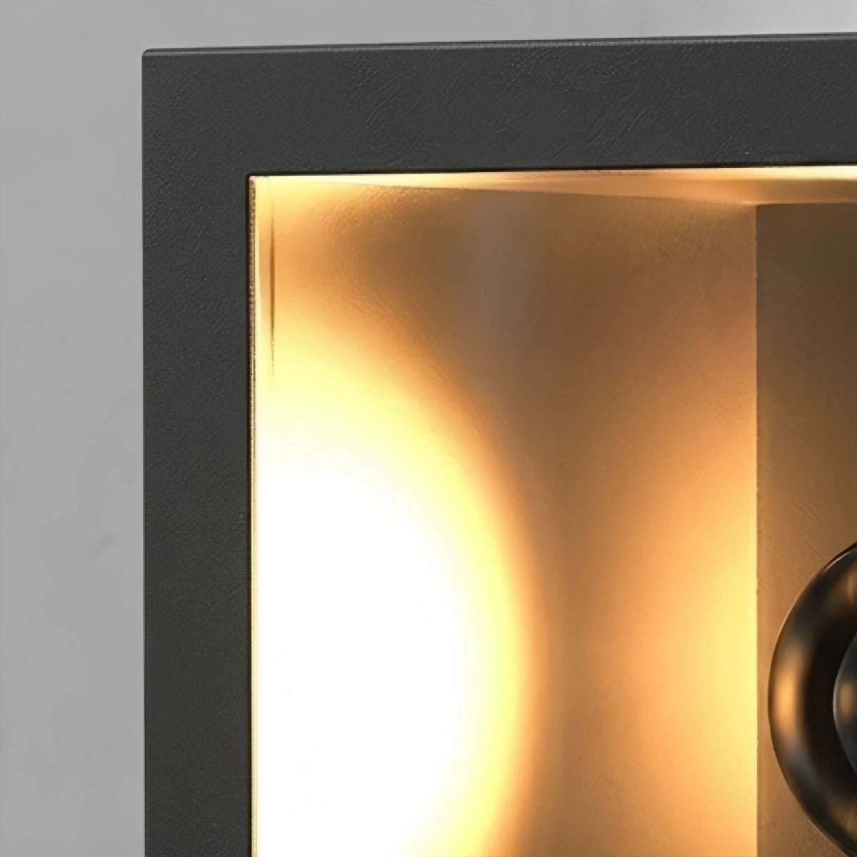 Industrial Outdoor Wall Lamp - Black Metal & Glass