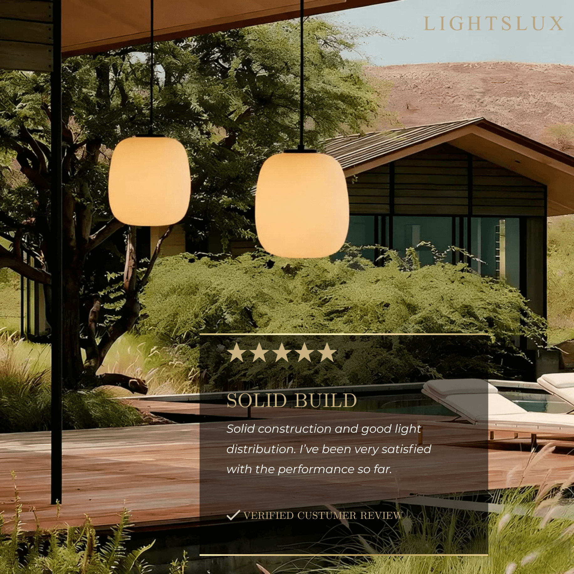 Crema Retro White Outdoor Pendant Light Metal/Acrylic Lantern Design