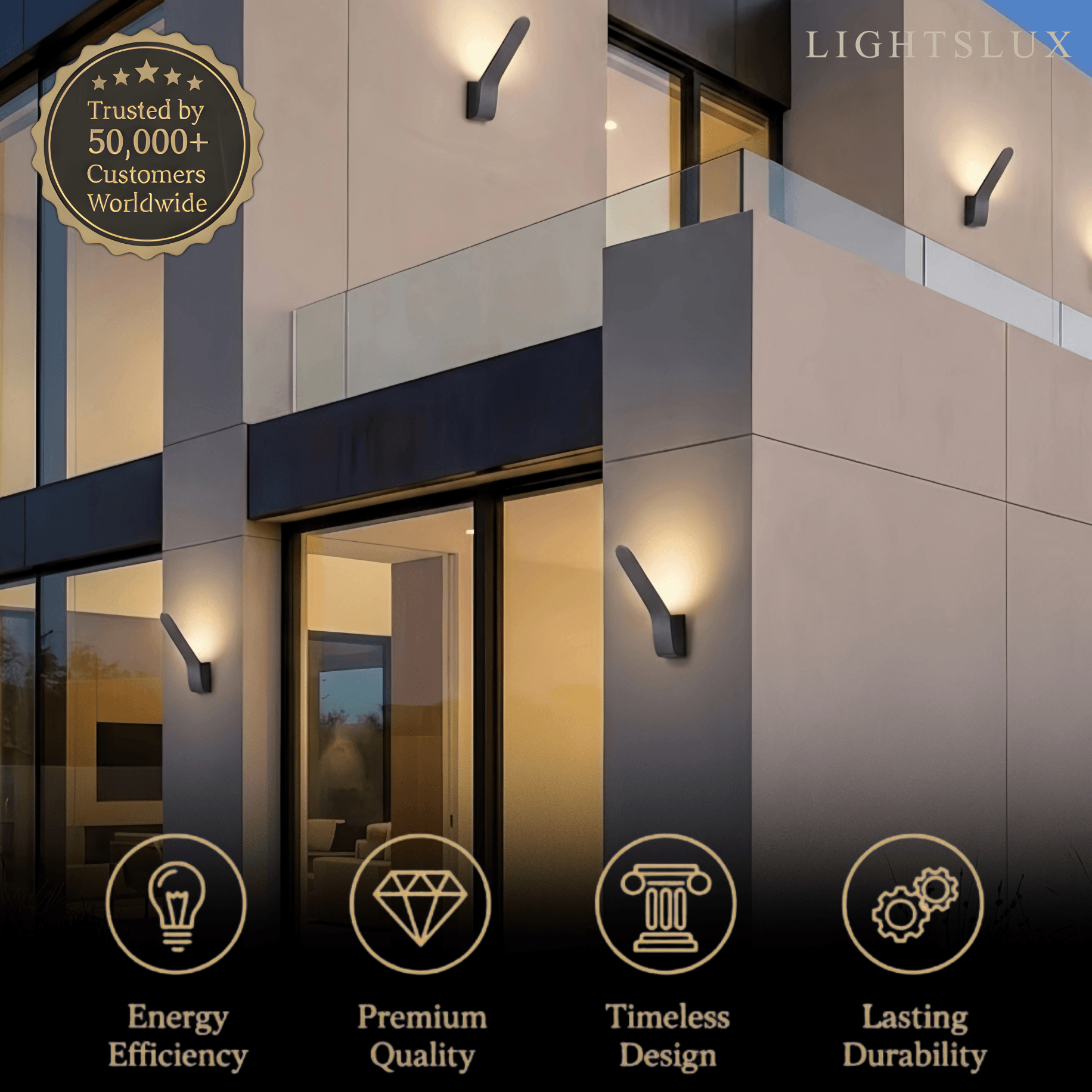Arcato Modern Tilted Linear Outdoor Wall Lamp