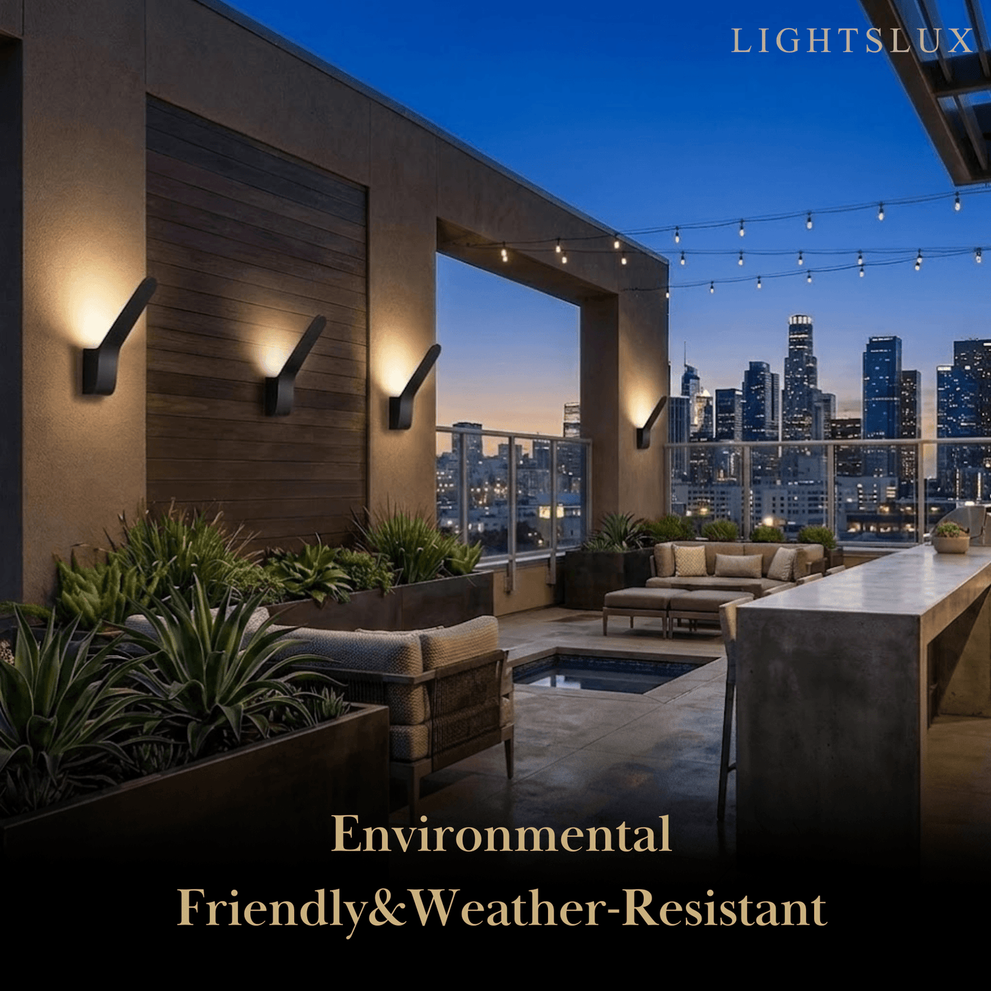 Arcato Modern Tilted Linear Outdoor Wall Lamp
