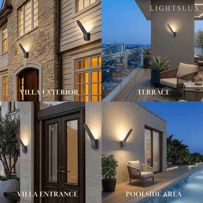 Arcato Modern Tilted Linear Outdoor Wall Lamp