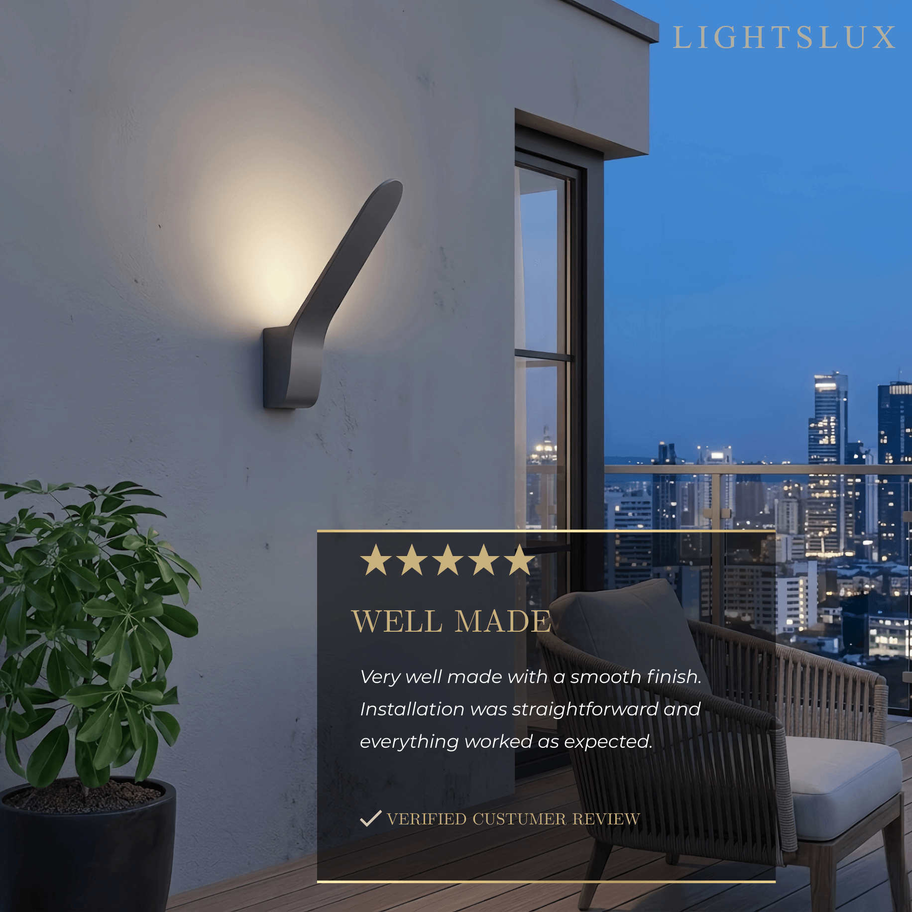Arcato Modern Tilted Linear Outdoor Wall Lamp