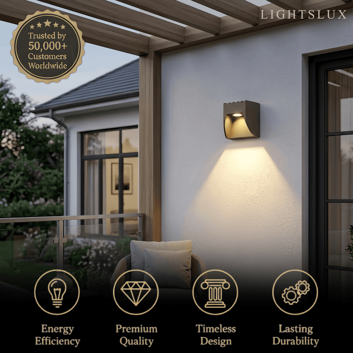 Irondale Industrial Geometric Outdoor Wall Lamp