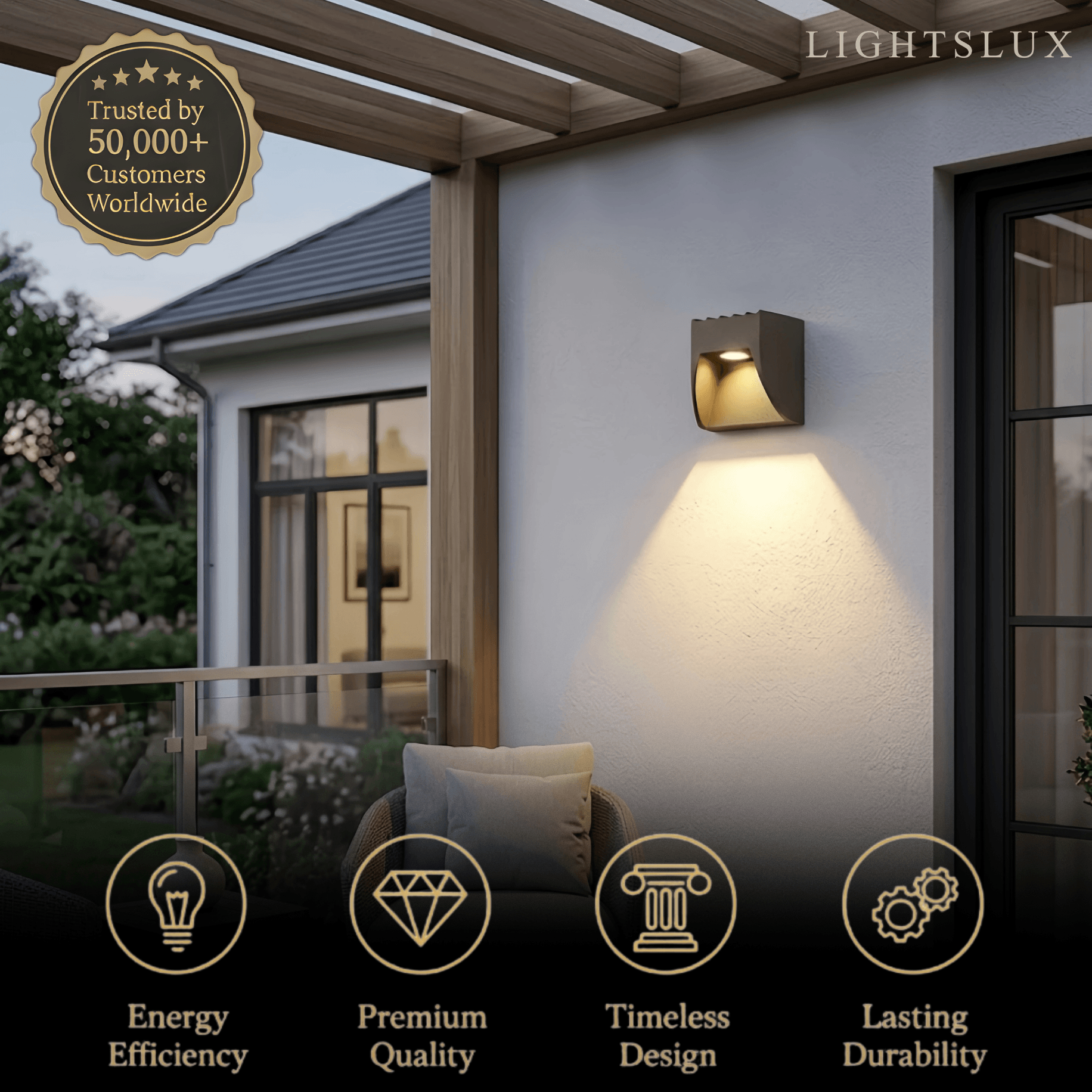 Irondale Industrial Geometric Outdoor Wall Lamp