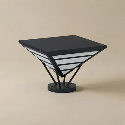 Arcato Industrial Black Pillar Light - Diamond Metal Design for Garden