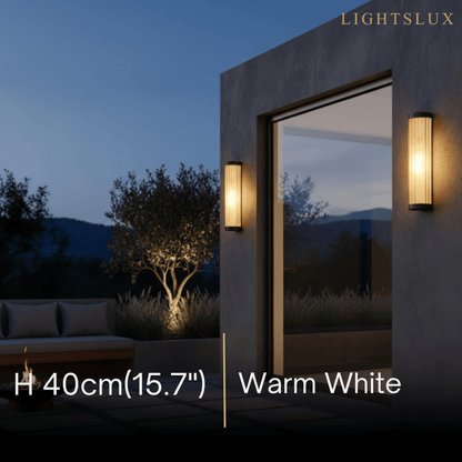 Irondale Modern Black LED Outdoor Wall Lamp – Waterproof Light for Garden/Courtyard