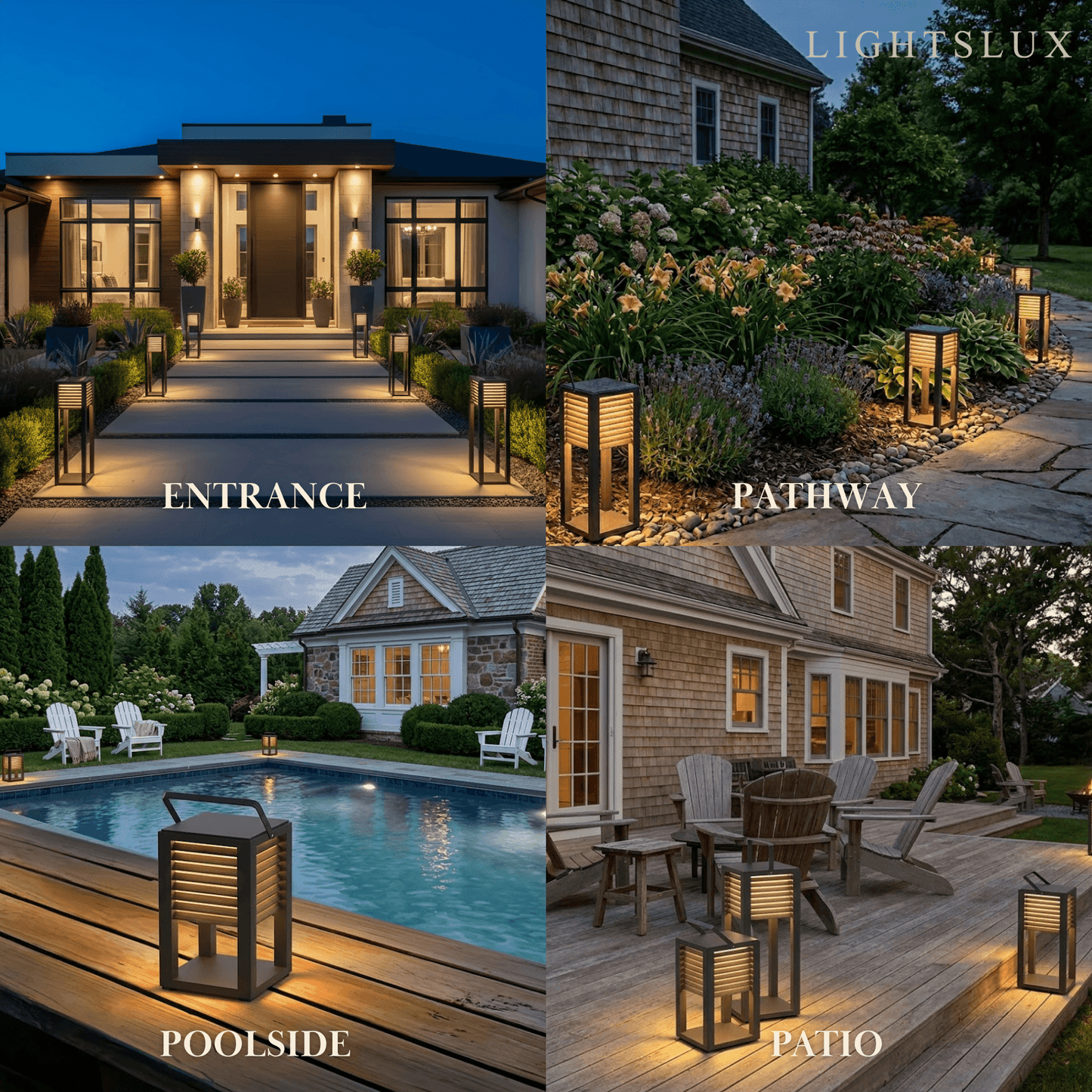 Irondale Modern Solar Outdoor Floor Lamp – Rectangular Black Lantern Light Garden/Patio