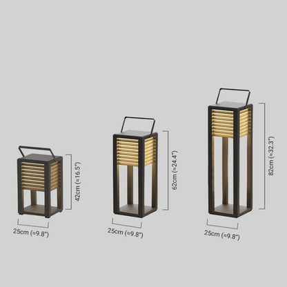 Irondale Modern Solar Outdoor Floor Lamp – Rectangular Black Lantern Light Garden/Patio