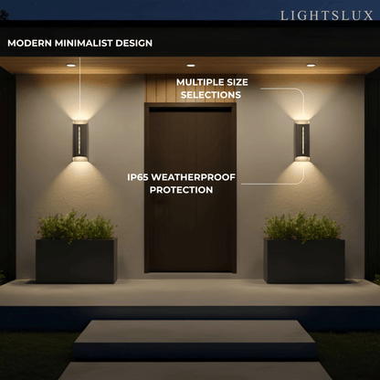 Irondale Modern Solar Sensor Wall Lamp – Black Metal Courtyard/Garden