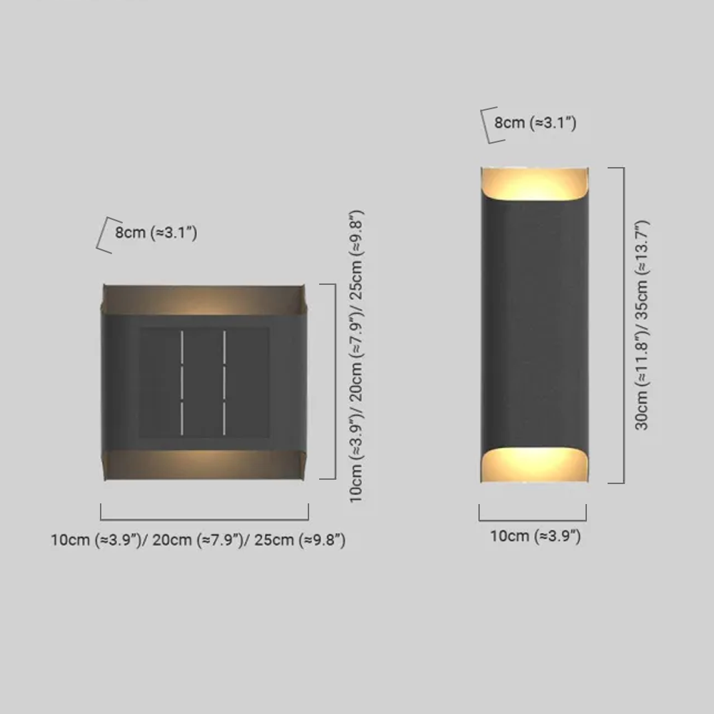 Irondale Modern Solar Sensor Wall Lamp – Black Metal Courtyard/Garden