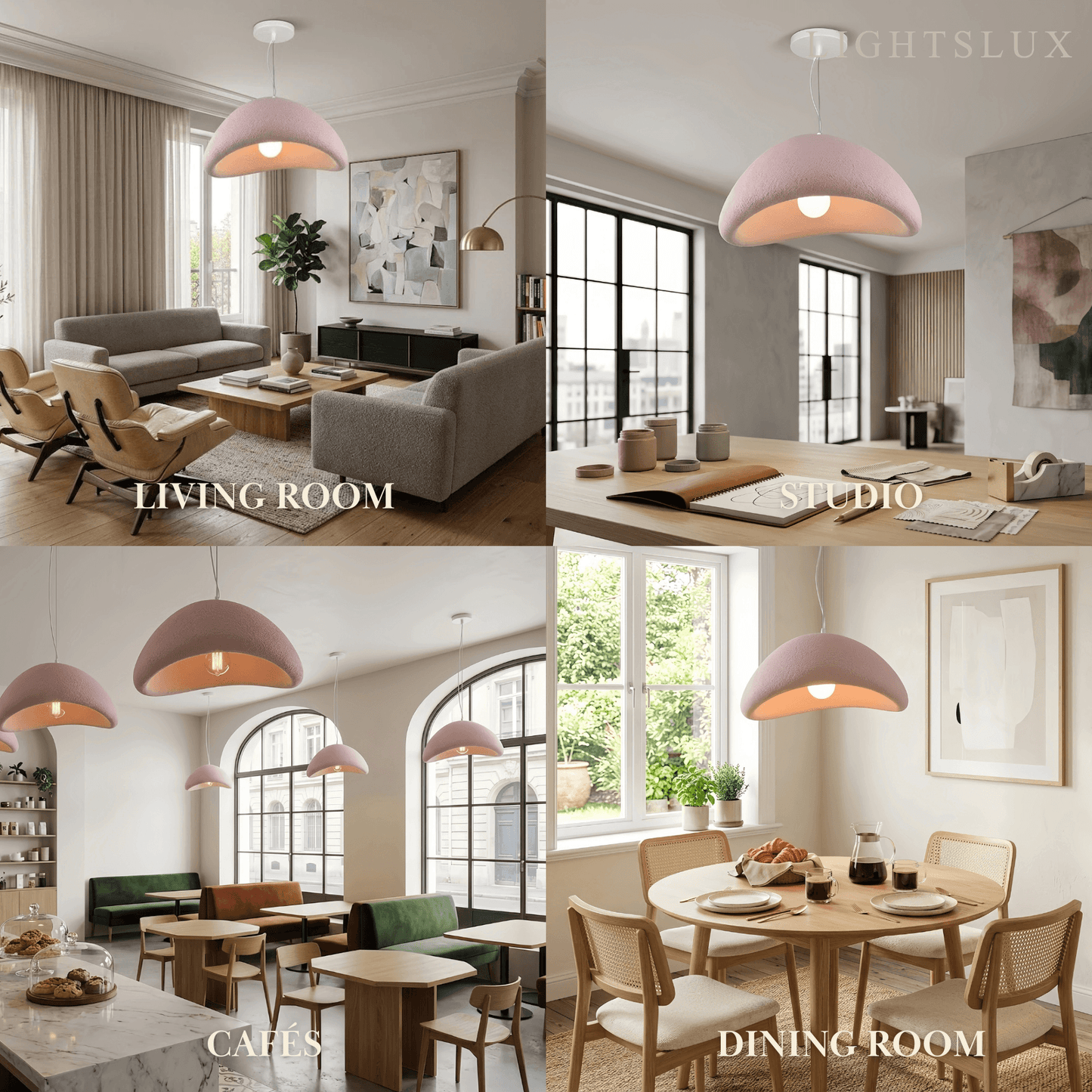 Art Deco Pink Pendant Light