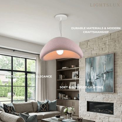 Art Deco Pink Pendant Light
