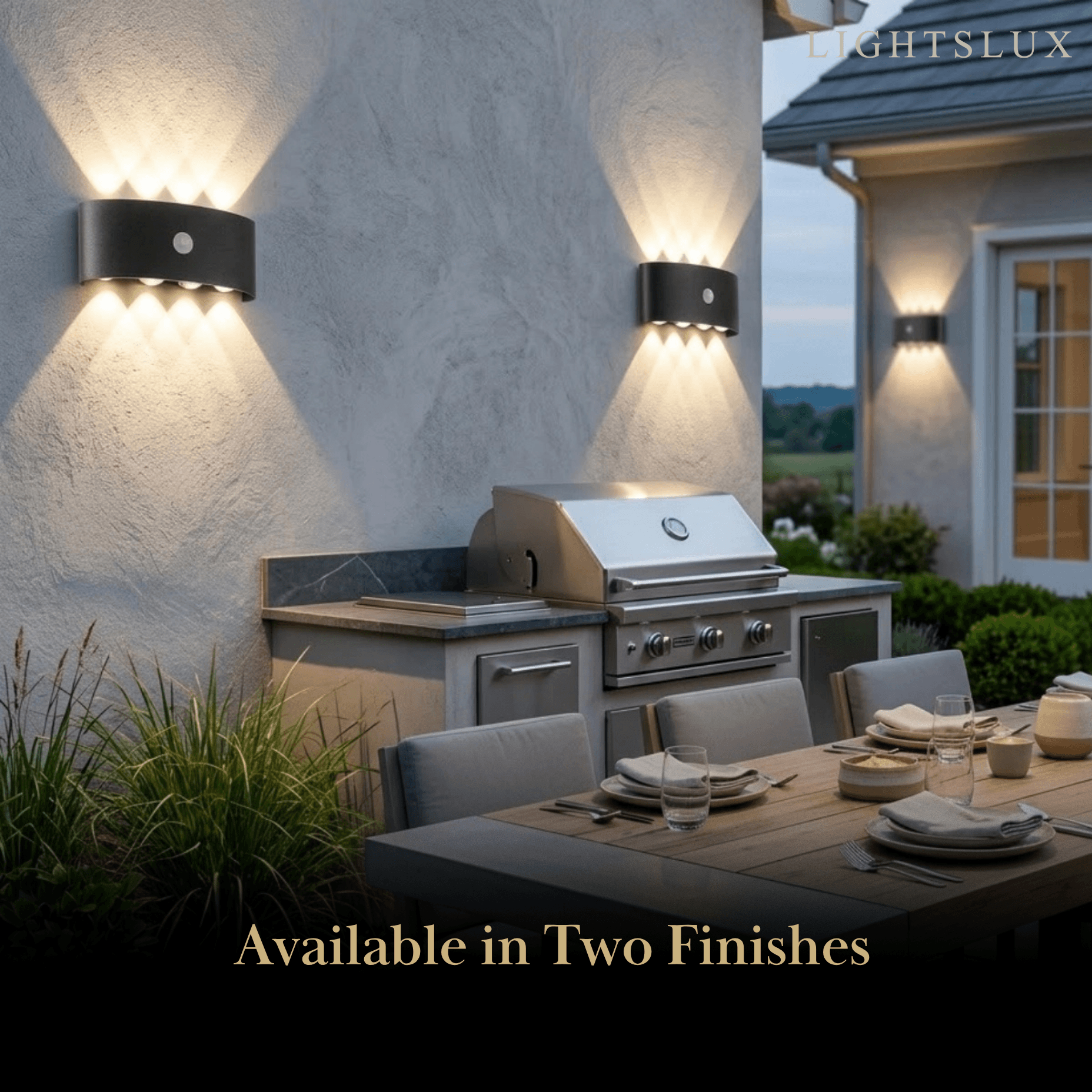 Arcato Modern Outdoor Wall Lamp - Black
