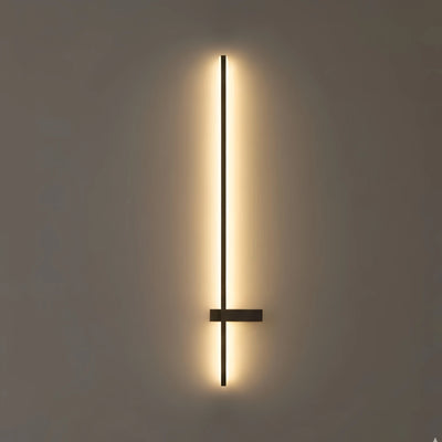 Arcato Modern Linear LED Wall Lamp – Black Solar & Sensor Light Outdoor