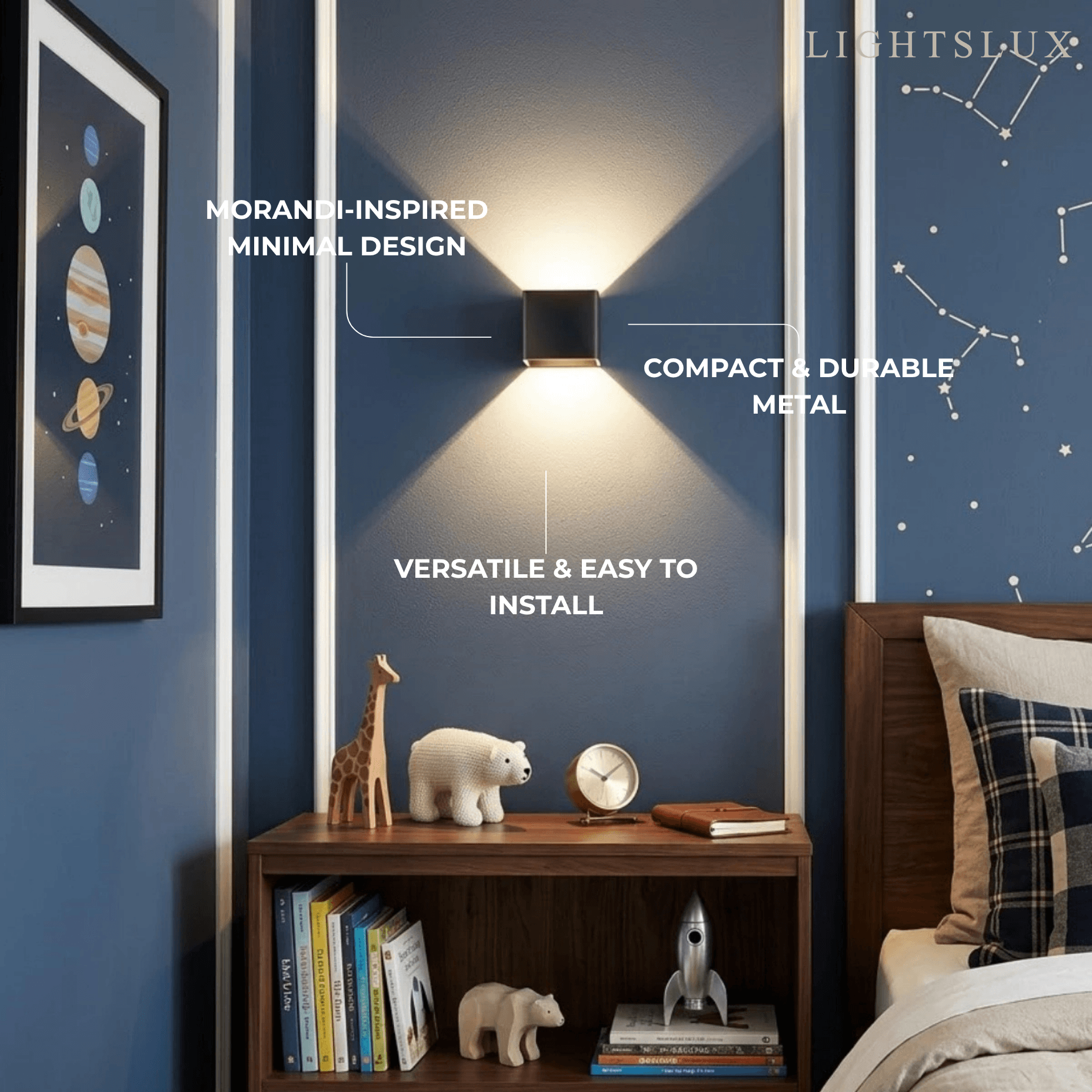 Morandia Modern Square Metal Wall Lamp - 6 Colors