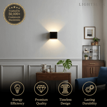 Morandia Modern Square Metal Wall Lamp - 6 Colors