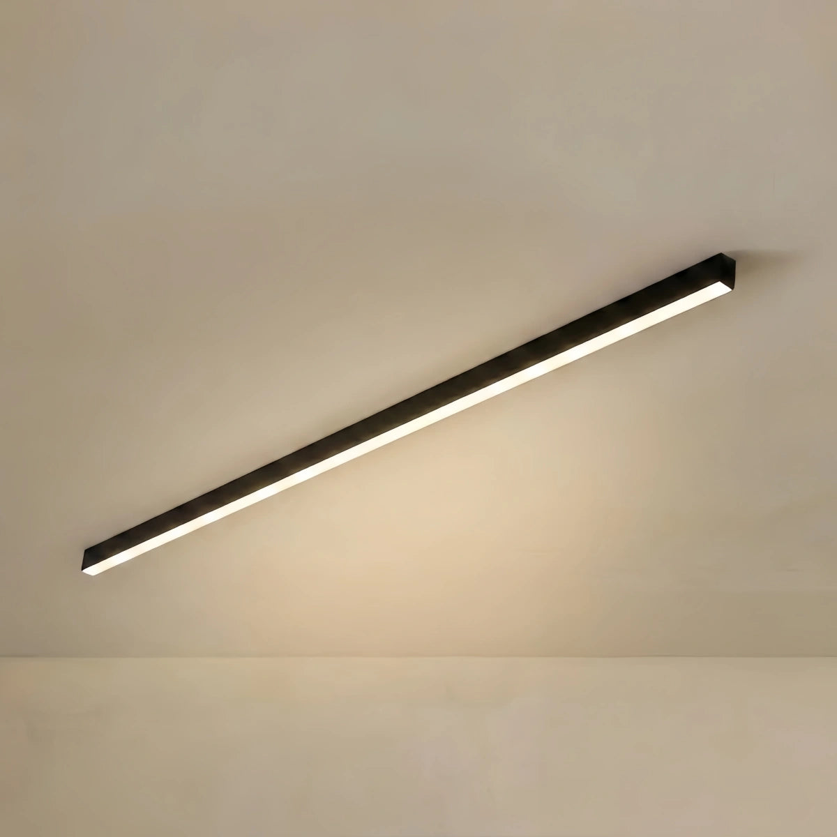 Arcato Minimalist Linear LED Ceiling Light – Black for Living Room