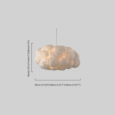 Art Deco White Cloud Pendant Light Dimension