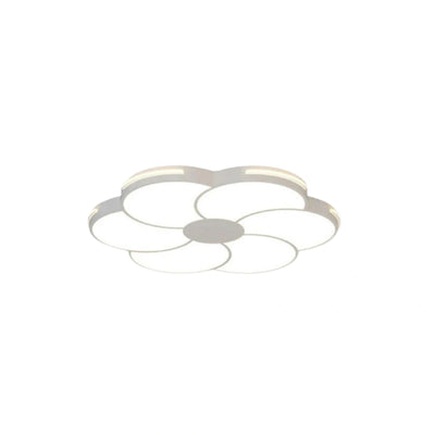 Dimmable Ceiling Light — White Metal & Acrylic Floral Design
