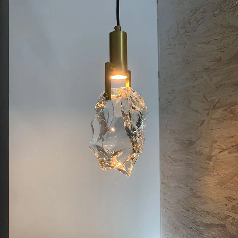 Modern_Brass_Pendant_Light_Uneven_Crystal_Metal_1