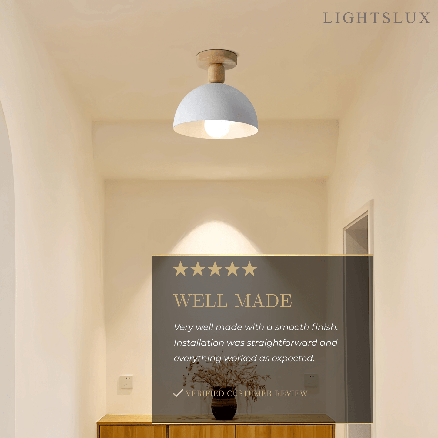 Morandia Modern Dome/Bowl Ceiling Light – 5 Color Metal/Wood for Corridor