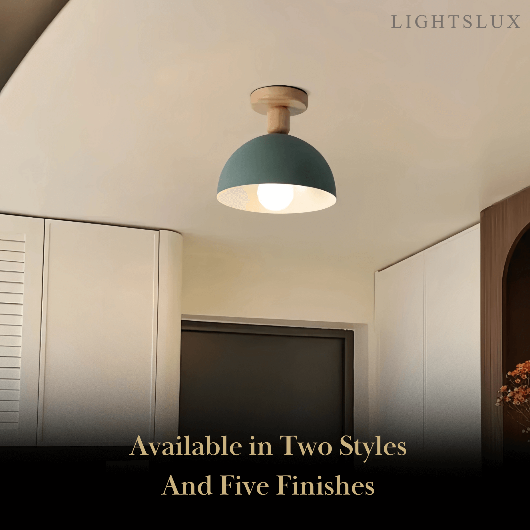 Morandia Modern Dome/Bowl Ceiling Light – 5 Color Metal/Wood for Corridor