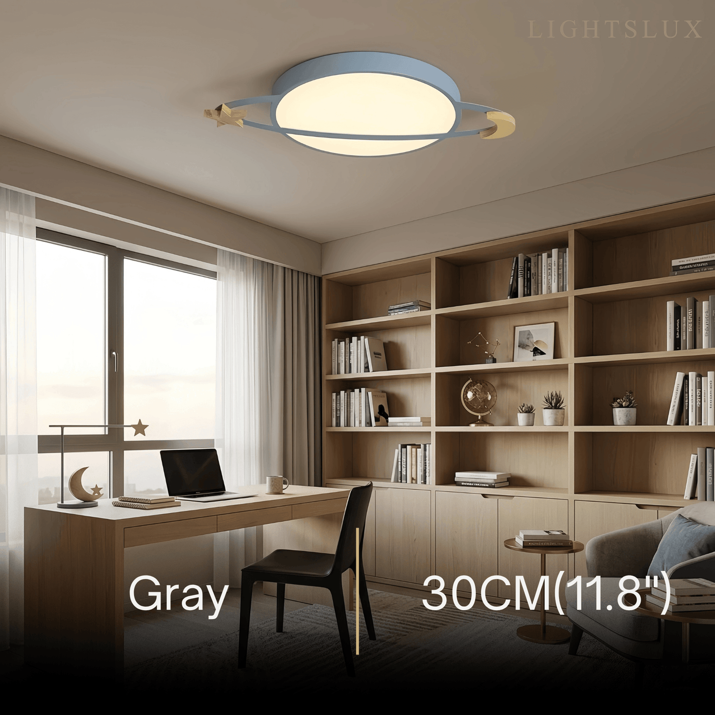 Vivara Modern Ceiling Light - Dimmable Grey/White/Green for Bedroom