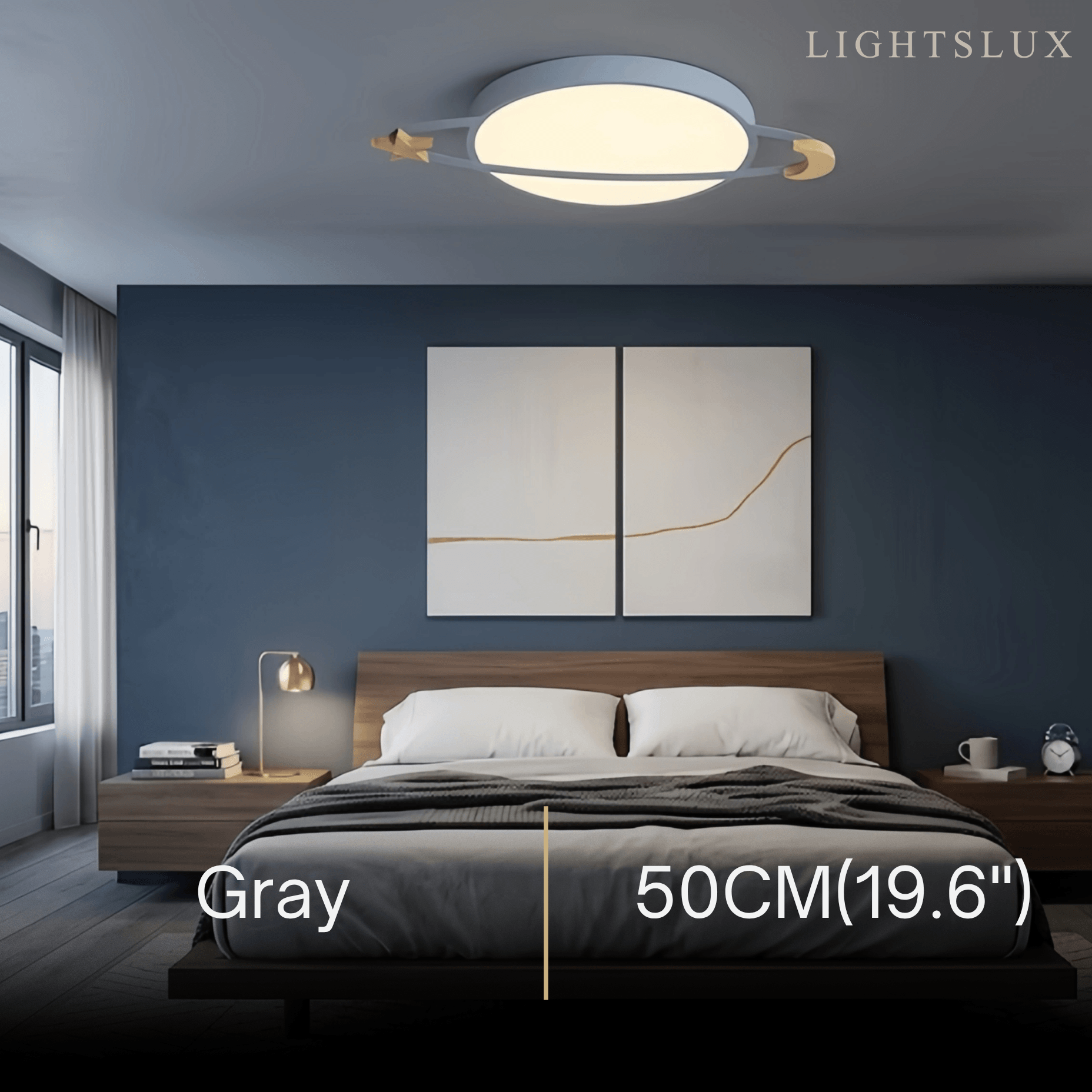 Vivara Modern Ceiling Light - Dimmable Grey/White/Green for Bedroom