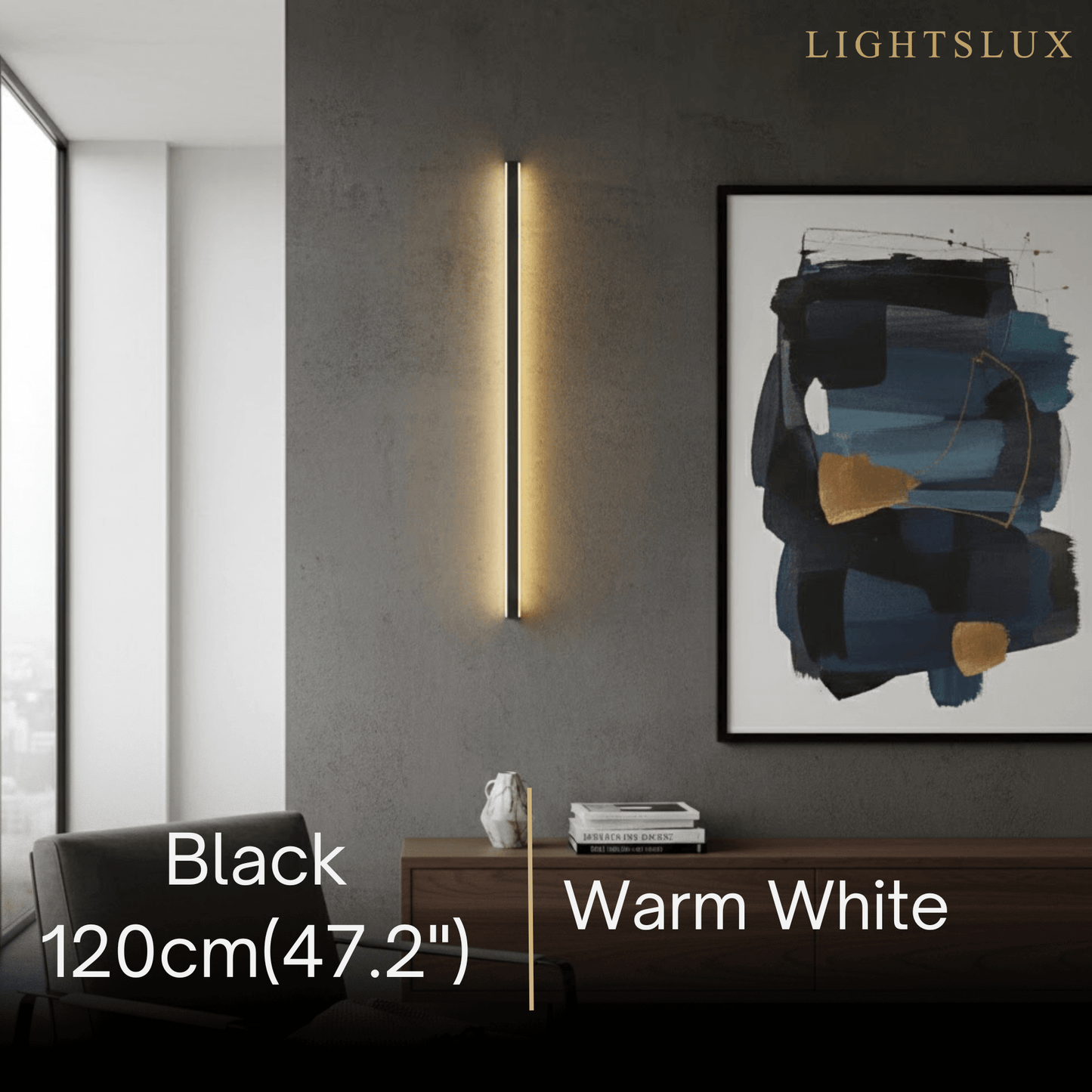 Arcato Minimalist Linear LED Wall Lamp – Black/Gold for Bedroom/Living Room