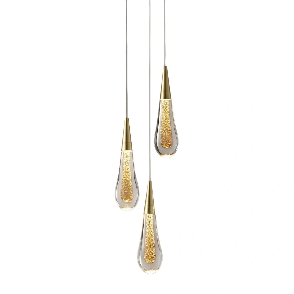 Excelis Art Deco Teardrop Pendant Light - Gold