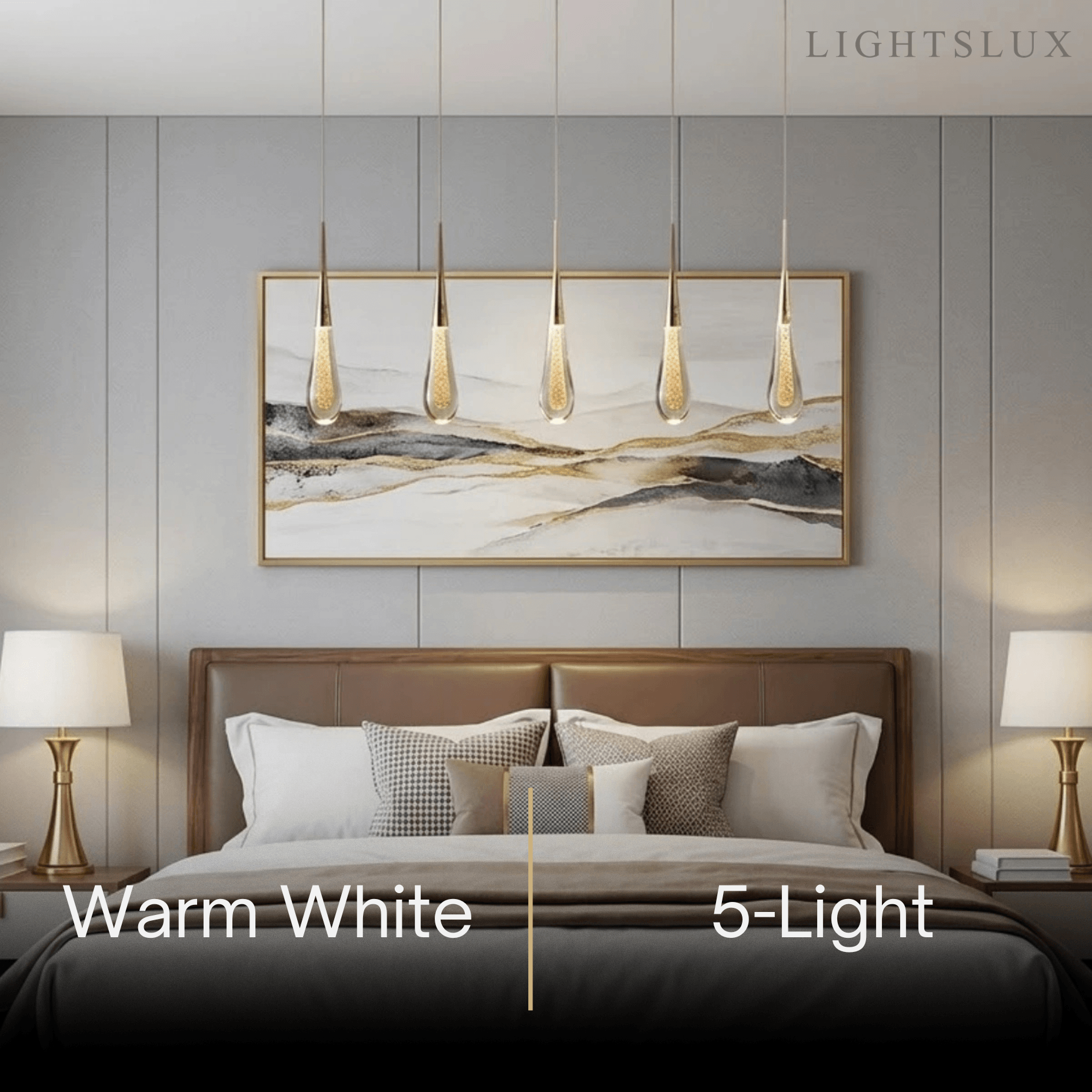 Excelis Art Deco Teardrop Pendant Light - Gold