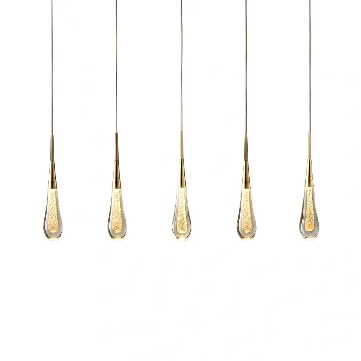 Excelis Art Deco Teardrop Pendant Light - Gold