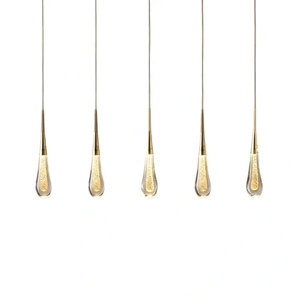 Excelis Art Deco Teardrop Pendant Light - Gold